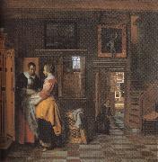 Pieter de Hooch The linen cupboard oil